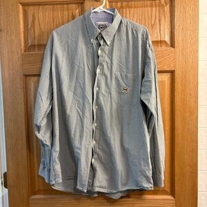 Cinch Long Sleeve Button Up Western Shirt Green Gingham Check Men's Large L